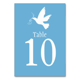 Tarjeta De Mesa Boda de pájaro palomino blanco o número de tabla d