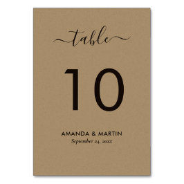 Tarjeta De Mesa Boda de papel de estilo de escritura moderno Faux 