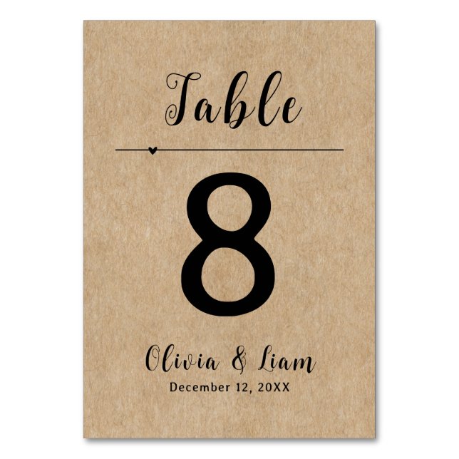 Tarjeta De Mesa Boda de papel ruso (Anverso)