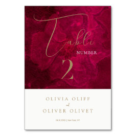 Tarjeta De Mesa Boda de pasión de Borgoña