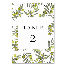Tarjeta De Mesa Boda de patrones de ramas oleícolas