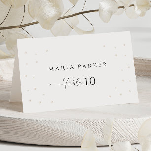Tarjeta de mesa Boda de Perlas Blancas