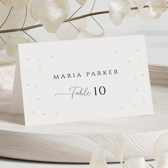 Tarjeta de mesa Boda de Perlas Blancas (Subido por el creador)