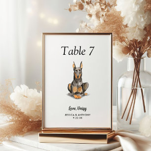 Tarjeta De Mesa Boda de perro acuarela moderna simple 