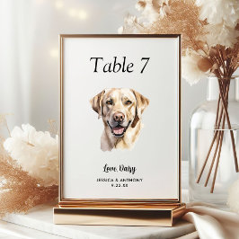 Tarjeta De Mesa Boda de perro acuarela moderna simple
