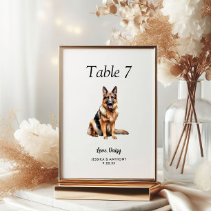 Tarjeta De Mesa Boda de perros acuarela moderna y simple