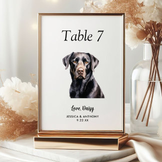 Tarjeta De Mesa Boda de perros acuarela moderna y simple