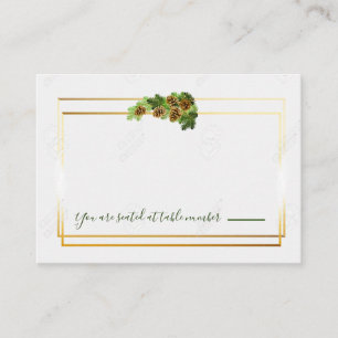 Tarjeta De Mesa Boda de piñones y pinos de invierno