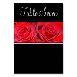 Tarjeta De Mesa Boda de Plata Negra Rosa Roja