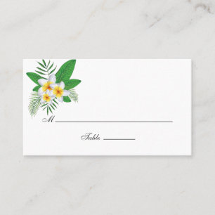 Tarjeta De Mesa Boda de playa con hojas tropicales acuarela