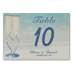 Tarjeta De Mesa Boda de playa de destino elegante