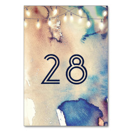 Tarjeta De Mesa Boda de playa de Vintage Watercolour