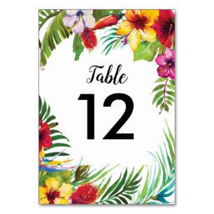 Tarjeta De Mesa Boda de playa tropical de verano en Hawái