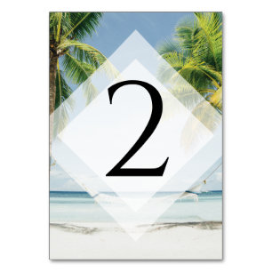Tarjeta De Mesa Boda de Playa Tropical Palm Trees