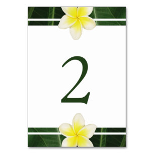 Tarjeta De Mesa Boda de Plumeria Frangipani Amarillo