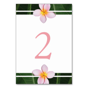 Tarjeta De Mesa Boda de Plumeria Rosa Frangipani