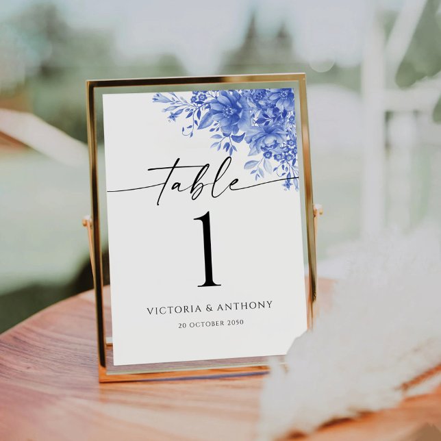 Tarjeta De Mesa Boda de porcelana azul (Subido por el creador)
