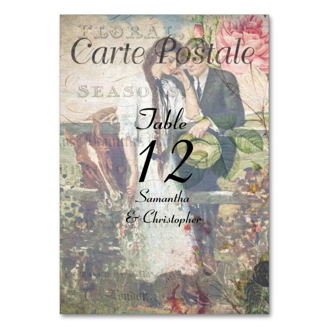 Tarjeta De Mesa Boda de postales de época (Anverso)