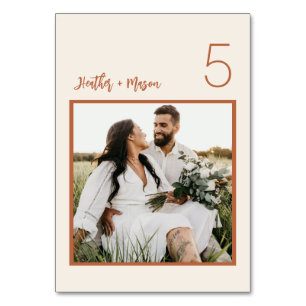 Tarjeta De Mesa Boda de postre Boho Número de tabla de fotos