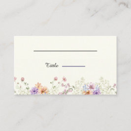 Tarjeta De Mesa Boda de primavera con flores silvestres modernas
