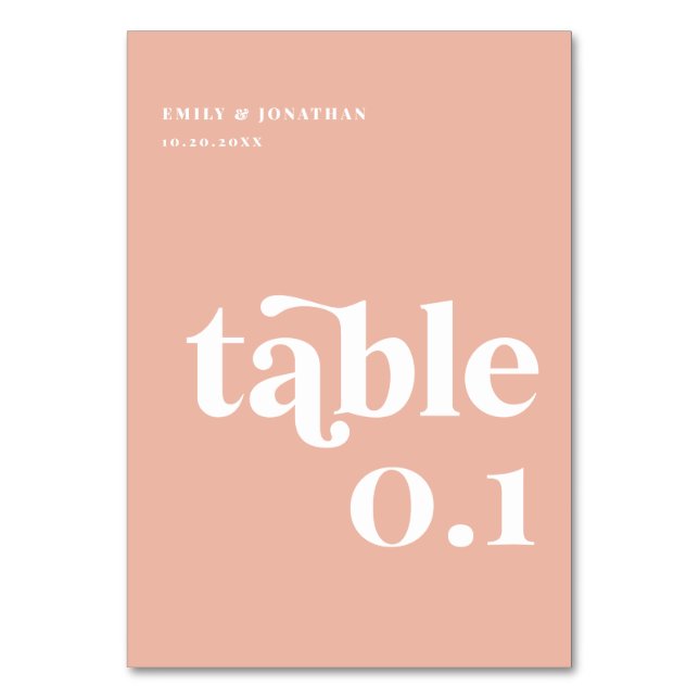 Tarjeta De Mesa Boda de puesta de sol con melocotón de verano (Anverso)
