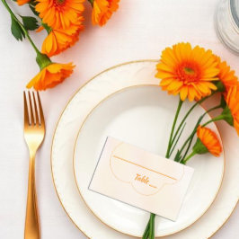 Tarjeta De Mesa Boda de puesta de sol naranja
