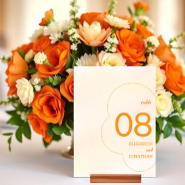 Tarjeta De Mesa Boda de puesta de sol naranja