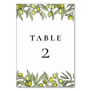 Tarjeta De Mesa Boda de rama de olivo moderno