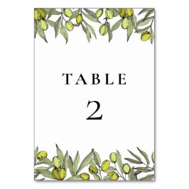 Tarjeta De Mesa Boda de rama de olivo moderno