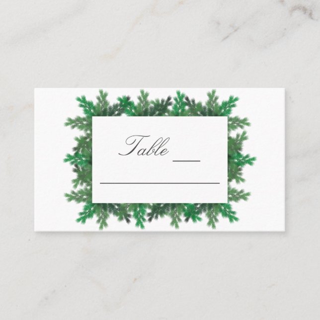 Tarjeta De Mesa Boda de ramas de árbol de invierno (Anverso)