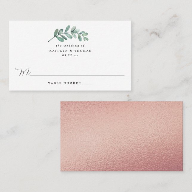 Tarjeta De Mesa Boda de Relieve metalizado dorado de Rosa geométri (Anverso / Reverso)