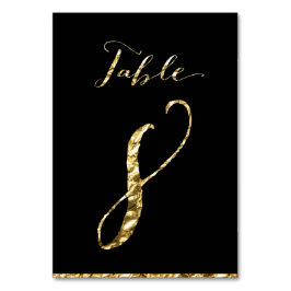 Tarjeta De Mesa Boda de Relieve metalizado dorado Números de tabla