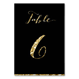 Tarjeta De Mesa Boda de Relieve metalizado dorado Números de tabla