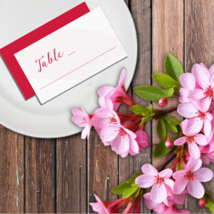Tarjeta De Mesa Boda de rojo cereza
