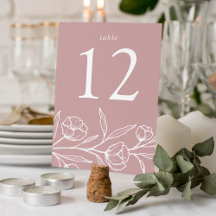 Boda de Rosa Polvorienta con Floral Dibujado