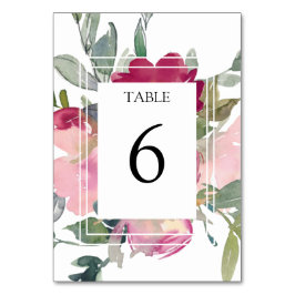 Tarjeta De Mesa Boda de rosas de Borgoña y Lujuria