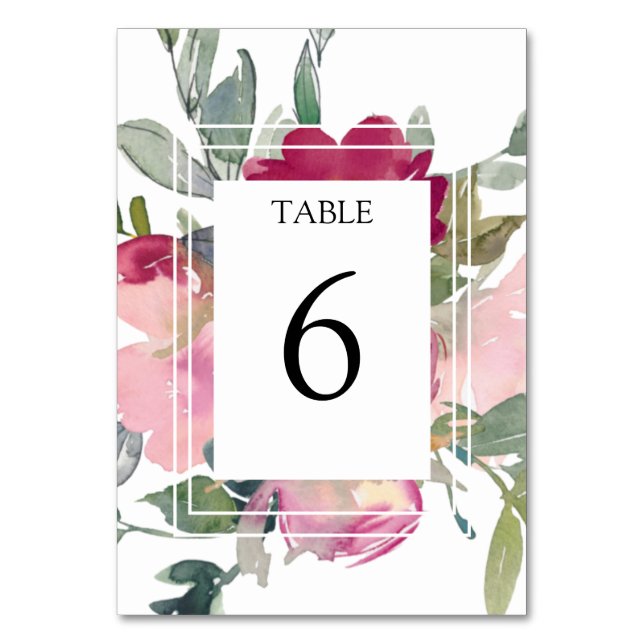 Tarjeta De Mesa Boda de rosas de Borgoña y Lujuria (Anverso)