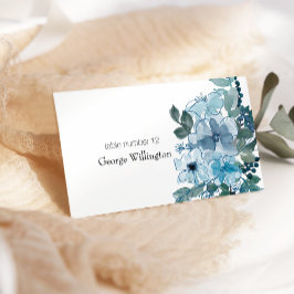 Tarjeta De Mesa Boda de Rosas de color azul Pastel moderno