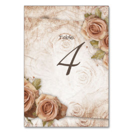 Tarjeta De Mesa Boda de Rosas de color suave