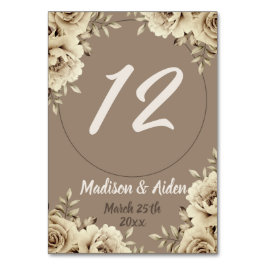 Tarjeta De Mesa Boda de Rosas románticos de la raza blanca