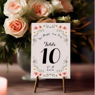 Tarjeta De Mesa Boda de Rosas Rosa Rosa Rosa Rosa Rosa Rosa de Dos