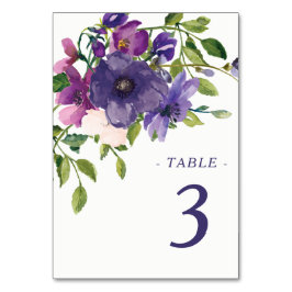 Tarjeta De Mesa Boda de Rosas salvajes Blue Violet