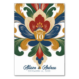 Tarjeta De Mesa Boda de Rosemaling Noruego