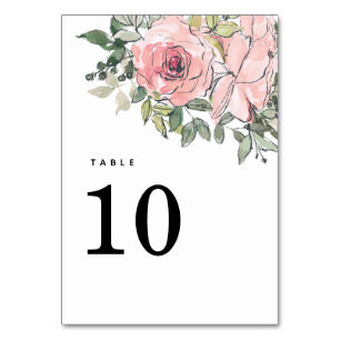Tarjeta De Mesa Boda de Rubor PInk Florals