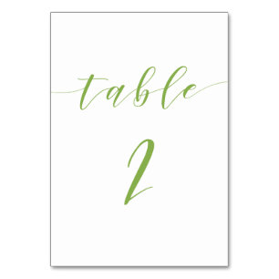 Tarjeta De Mesa Boda de script moderno número de tabla 2