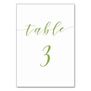 Tarjeta De Mesa Boda de script moderno número de tabla 3