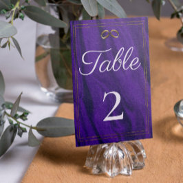Tarjeta De Mesa Boda de seda púrpura