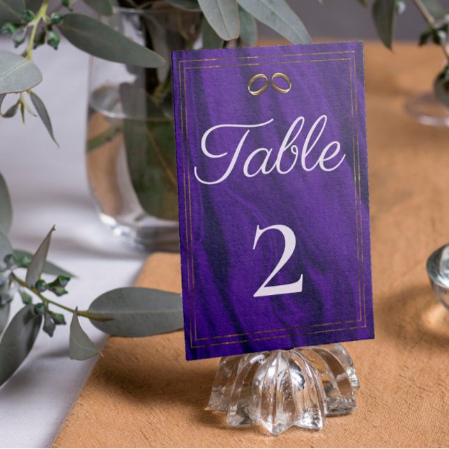 Tarjeta De Mesa Boda de seda púrpura (Subido por el creador)
