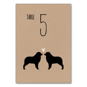Tarjeta De Mesa Boda de Silhouettes de perro pastor australiano
