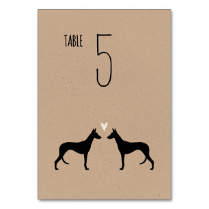 Tarjeta de mesa Boda de Silhouettes Hound de Ibiza